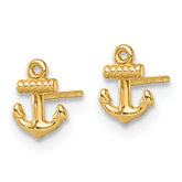 14k Polished Anchor Post Earrings